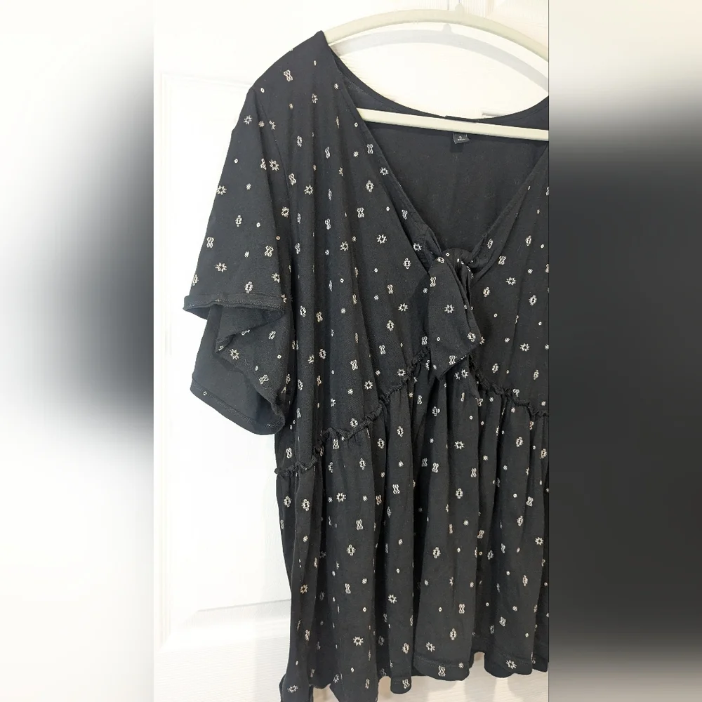 Torrid Vintage Cotton Jersey Relaxed Tie-Front Top - Picture 3 of 5